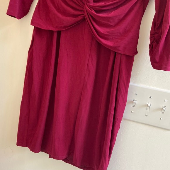 Laundry by Shelli Segal maroon crimson stretchy dress. Size 12. - Picture 2 of 12